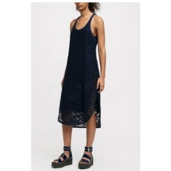 rag & bone Dresses & Skirts - RAG & BONE New York $495 Navy Mesh Lace Lined Stella Midi Dress Size S